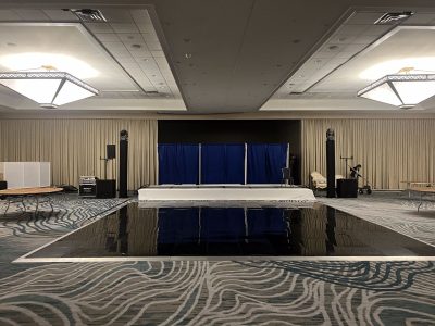 Before Black Starlit Dance Floor Installation