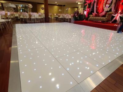 White Starlit Dance Floor Wrap Installation